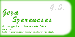 geza szerencses business card